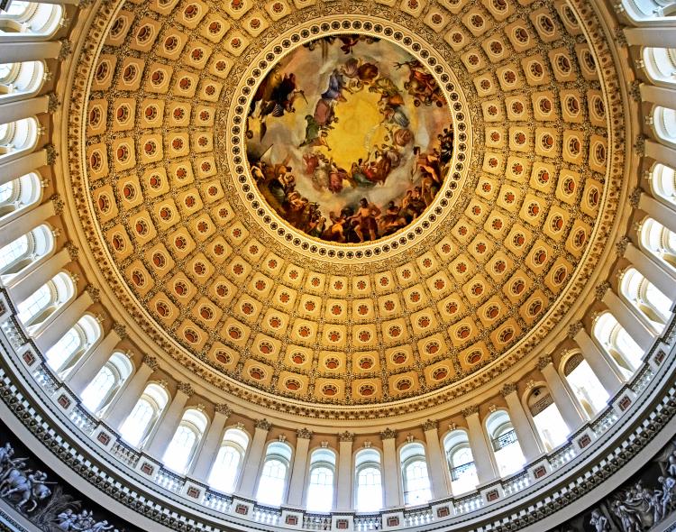 Interior of dome of a government building
