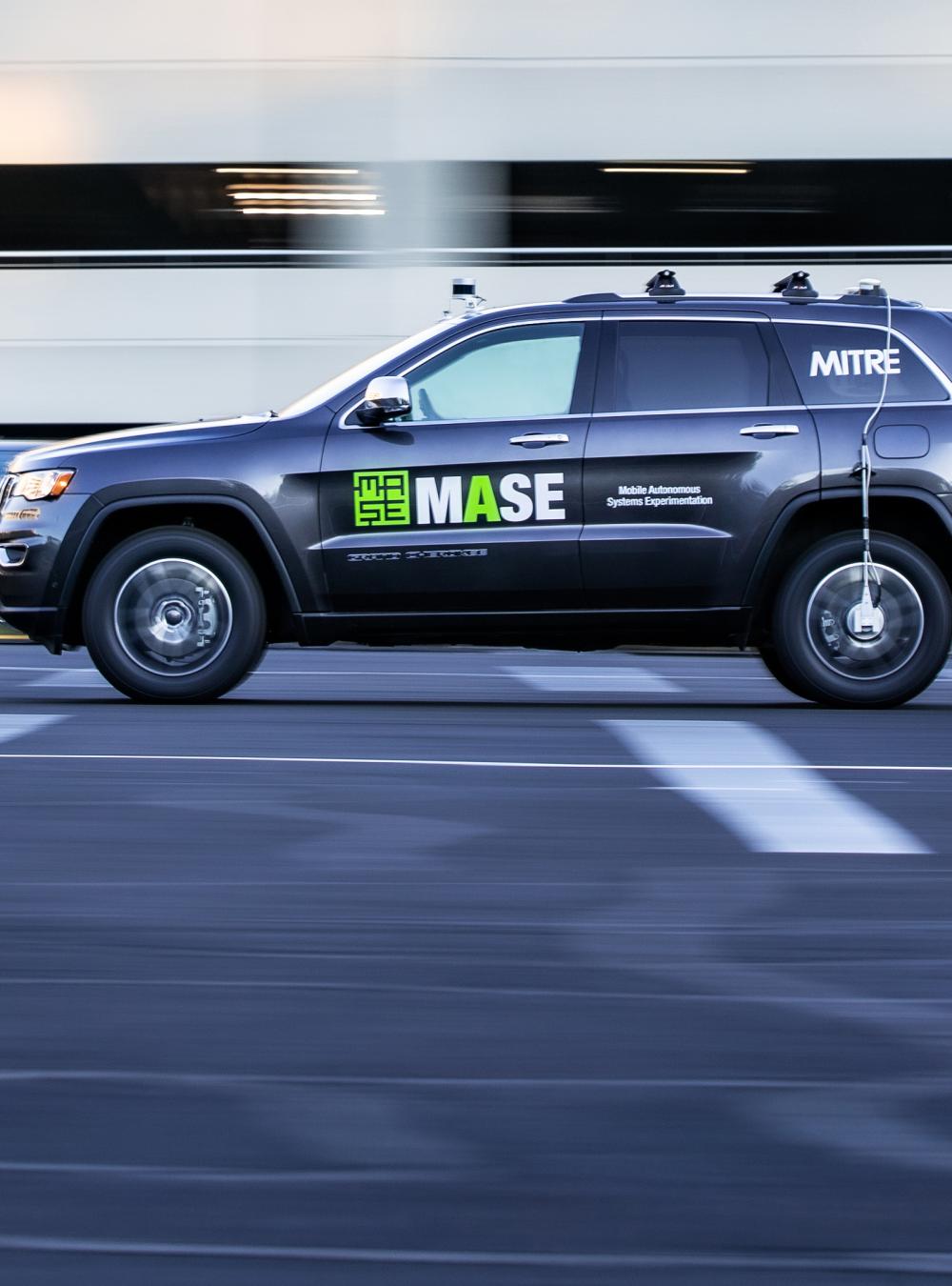 MASE Lab autonomous vehicle at the MITRE McLean campus
