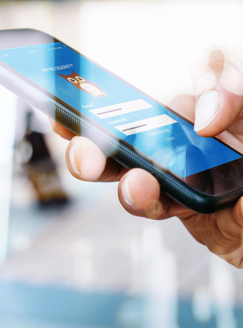 Person using the SQUINT mobile app on their smartphone