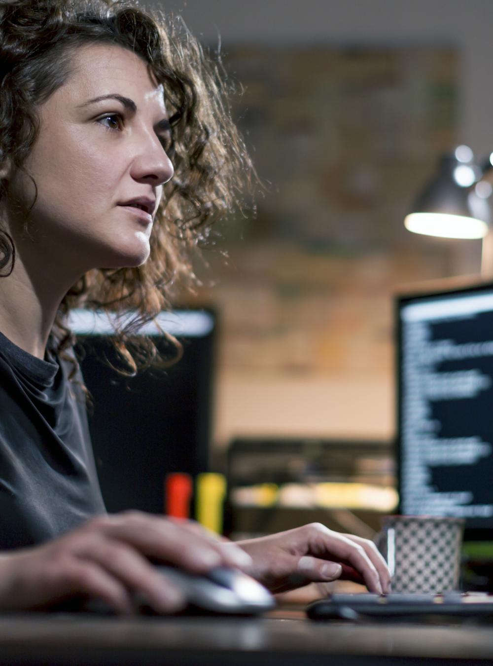Cybersecurity professional at work
