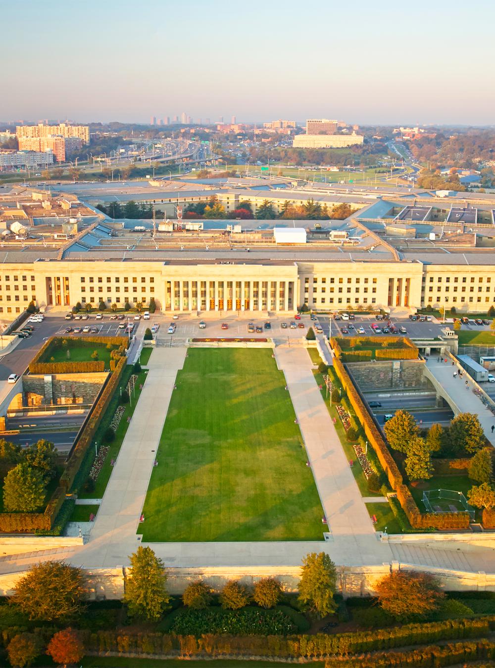 Aerial photograph of the eastern entrance of the Pentagon