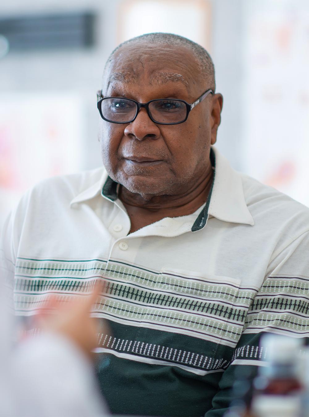 Senior man getting a health checkup