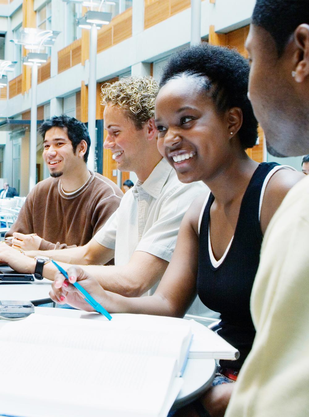 Students studying together