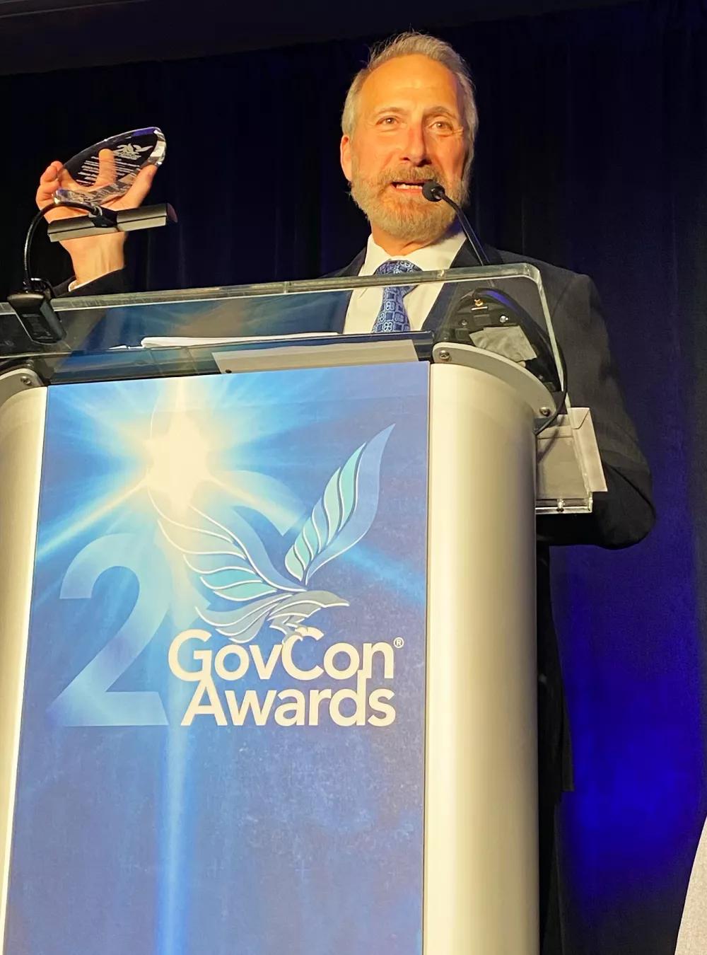Jason Providakes accepting his GovCon award