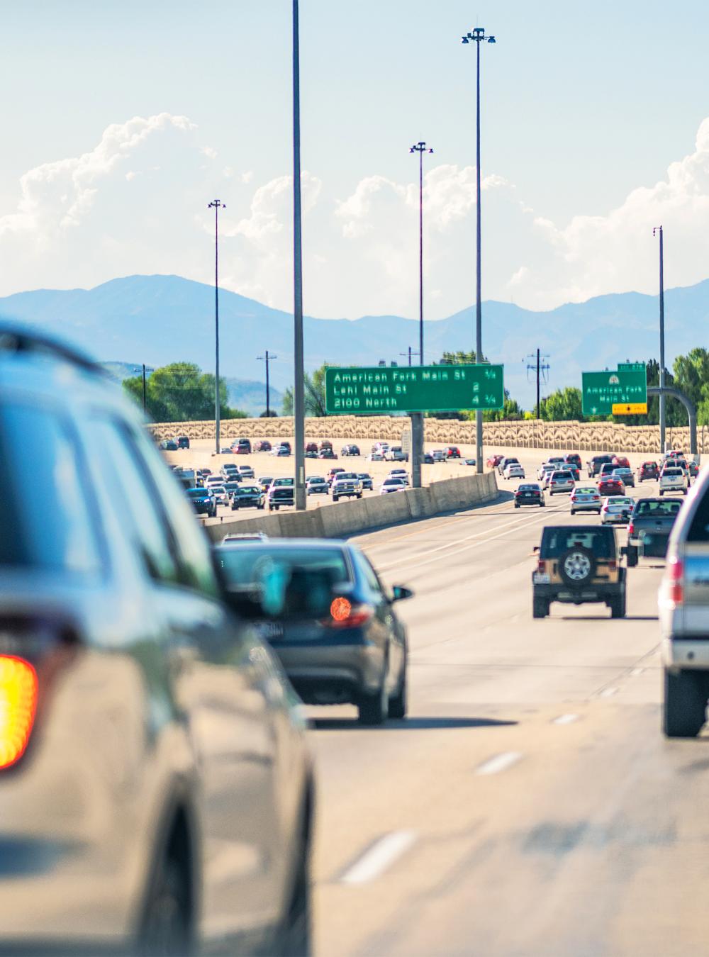 SUVs driving on highway in Utah