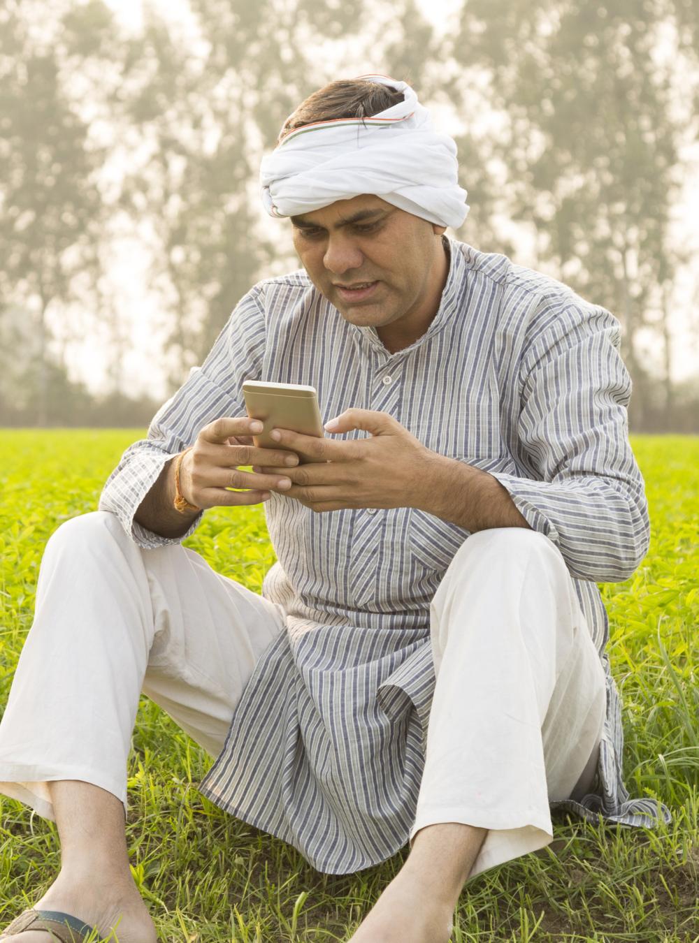 farmer using a mobile phone