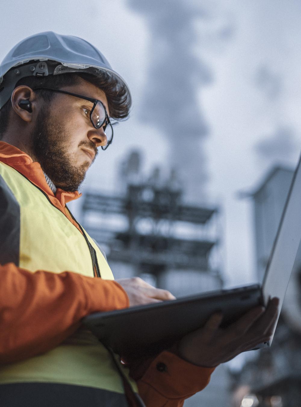 field engineer with a tablet