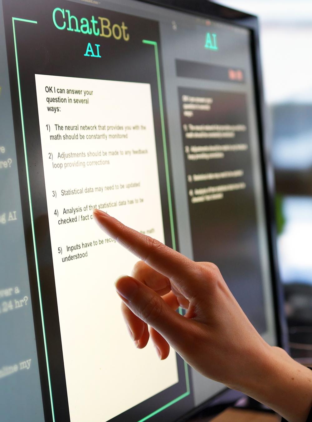 Person interacting with a ChatBot AI