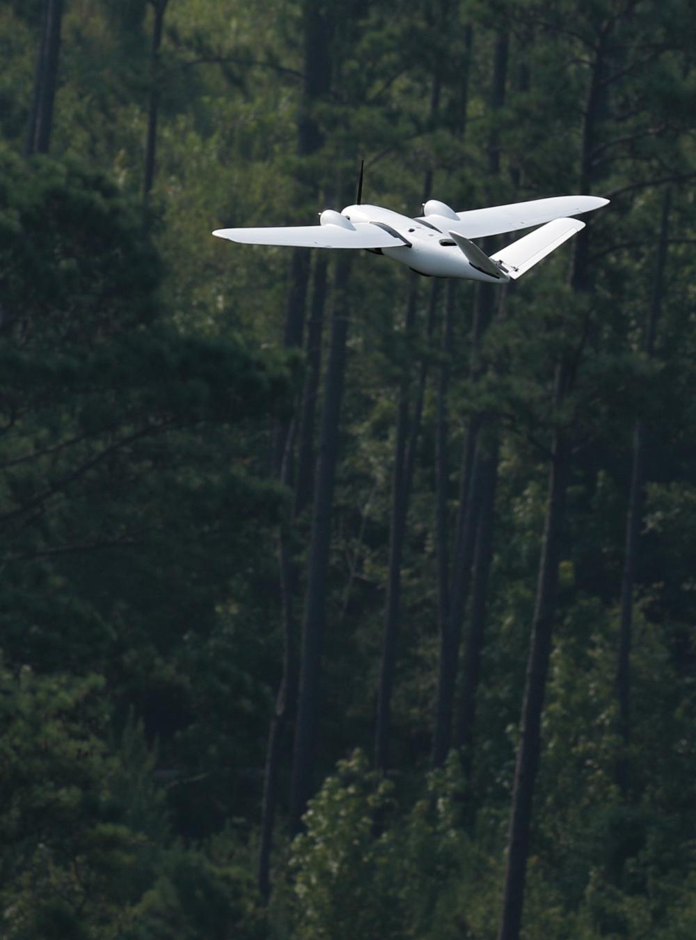 drone over trees