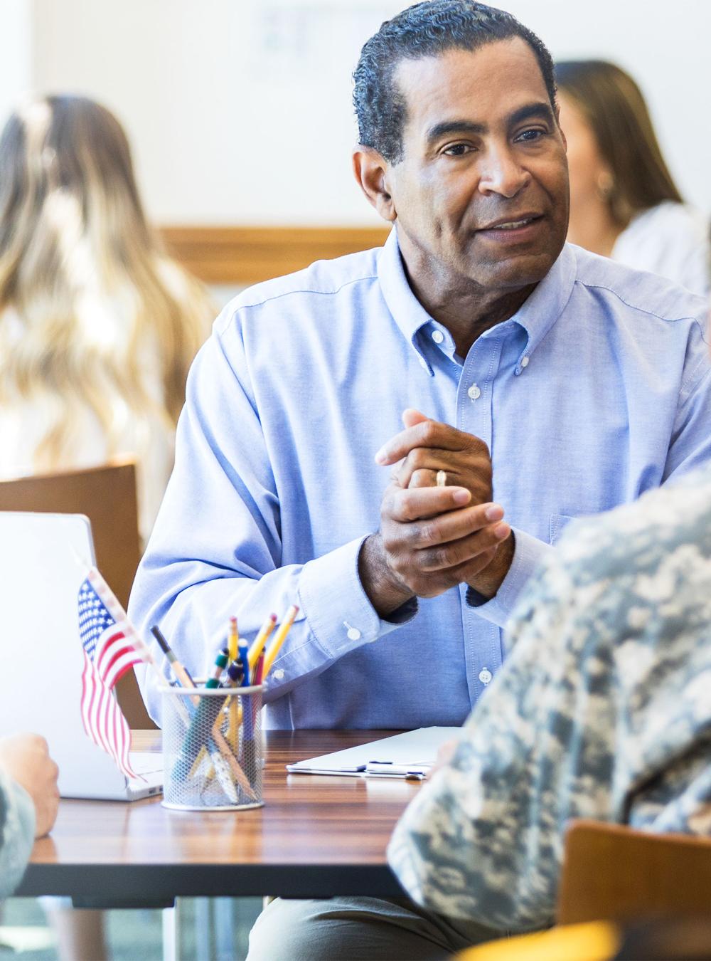 veterans at a table