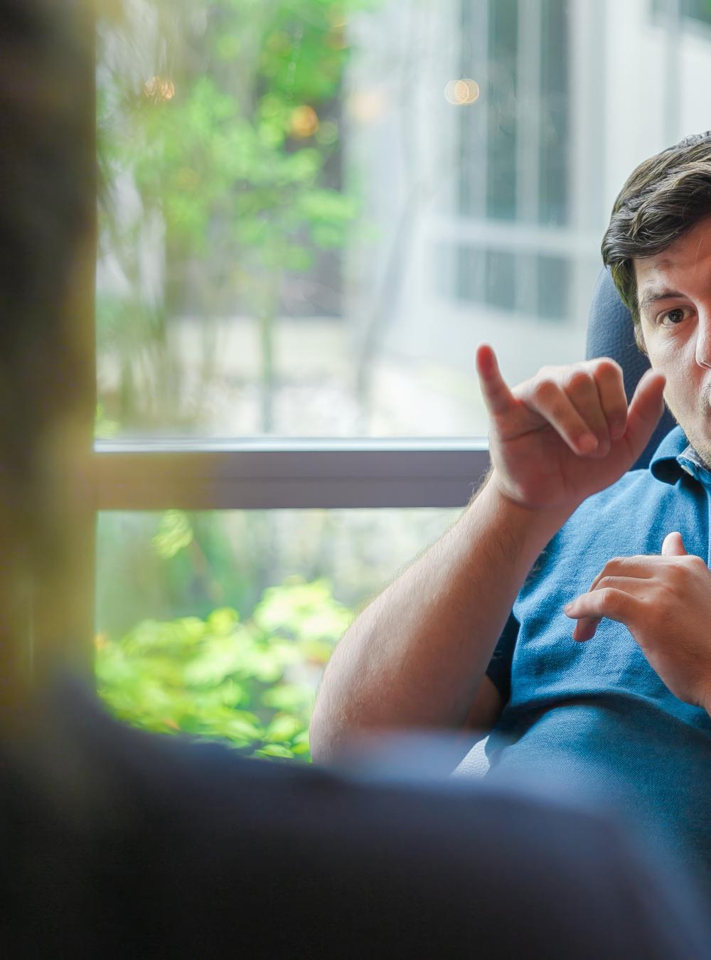 man using asl