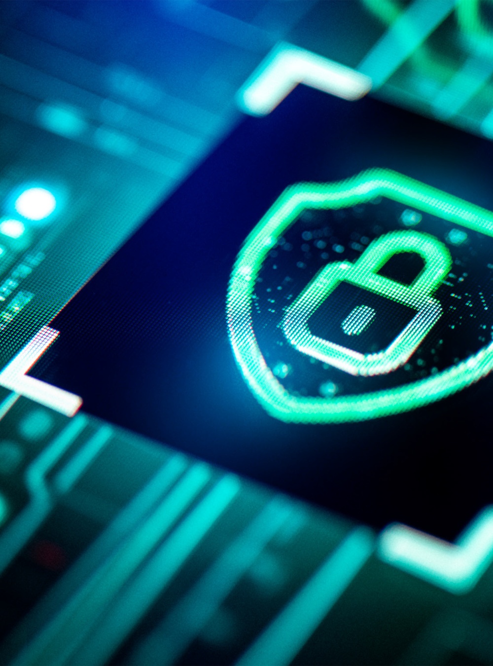 Digital display showing a lock icon