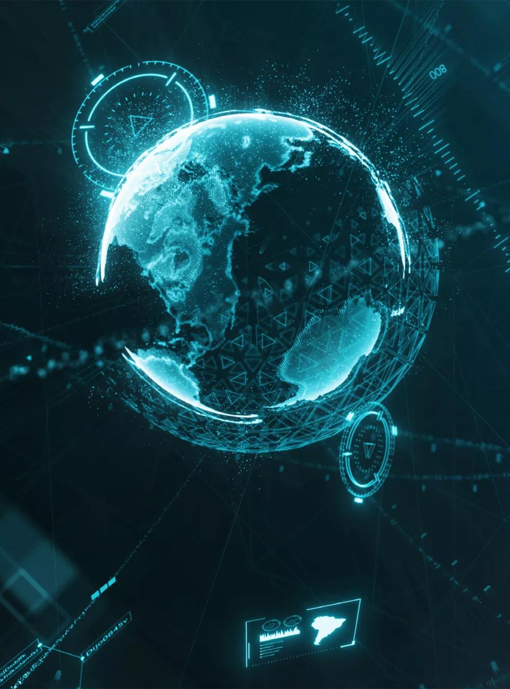 Abstract of earth and data visualizations