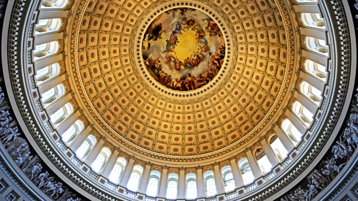 Interior of dome of a government building