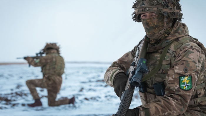 NATO soldiers in the snow