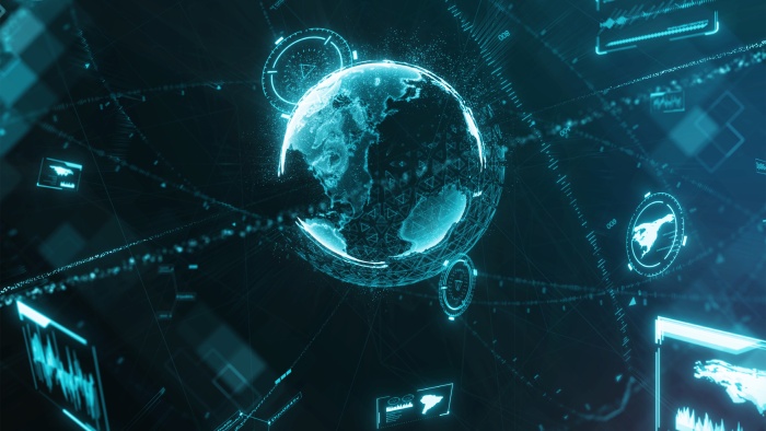 Abstract of earth and data visualizations