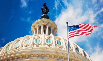 Outside view of the dome of the Capitol building