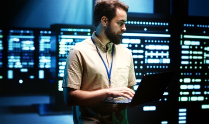 Man working in cloud security